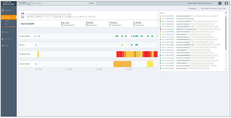 Advanced client troubleshooting lets you investigate and resolve issues that have impacted a specific client on the network.